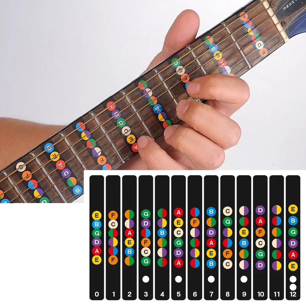 Guitar Fretboard Note Stickers Learning Tool - Your Guitar Buddy