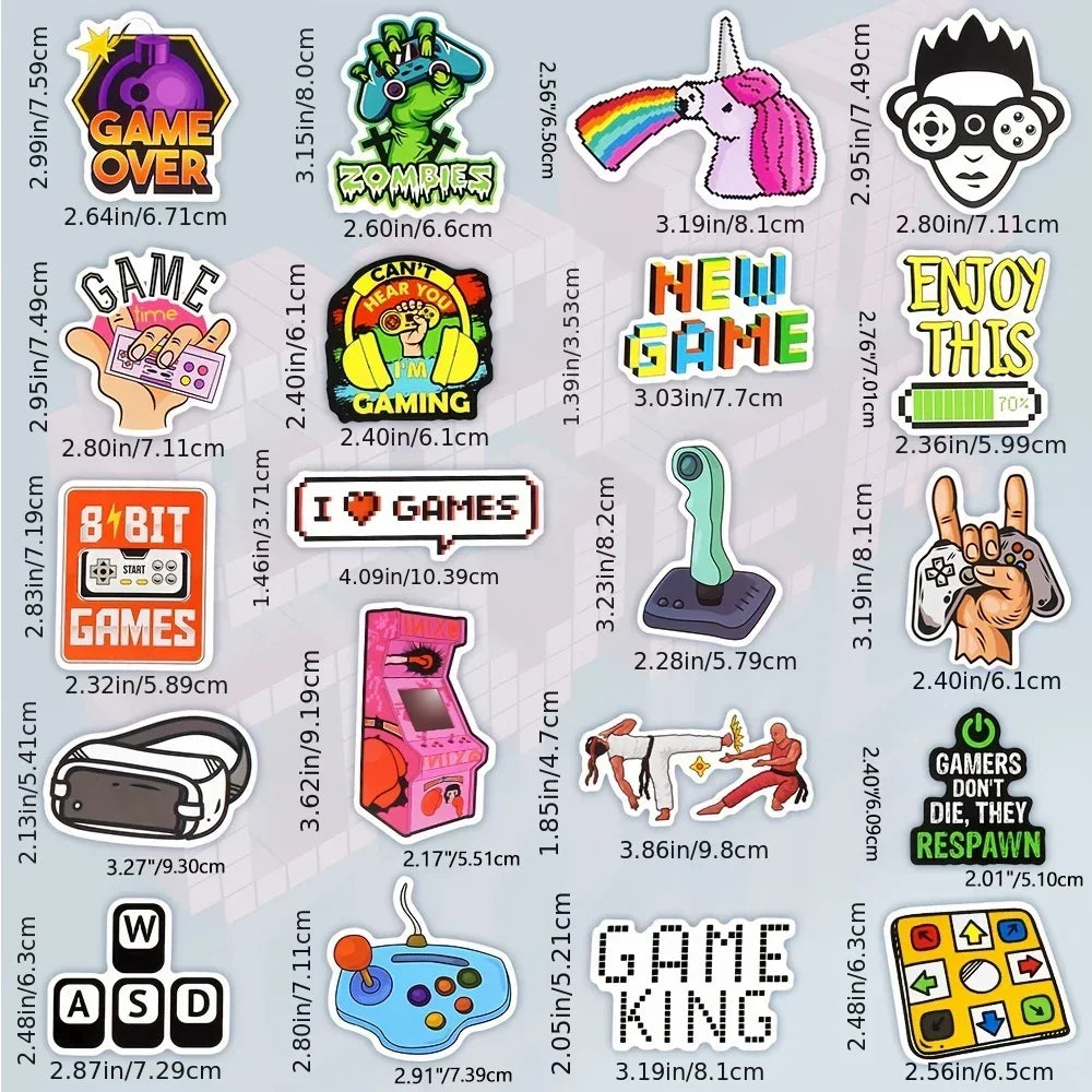 10/30/50 Pcs Vintage Video Game Stickers for Guitar - Your Guitar Buddy