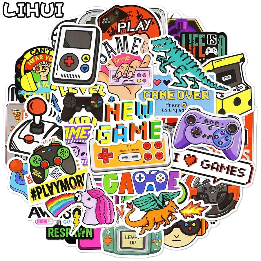 10/30/50 Pcs Vintage Video Game Stickers for Guitar - Your Guitar Buddy