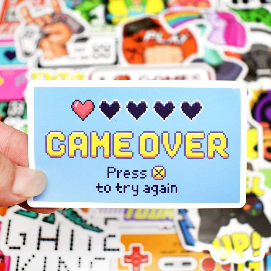 10/30/50 Pcs Vintage Video Game Stickers for Guitar - Your Guitar Buddy