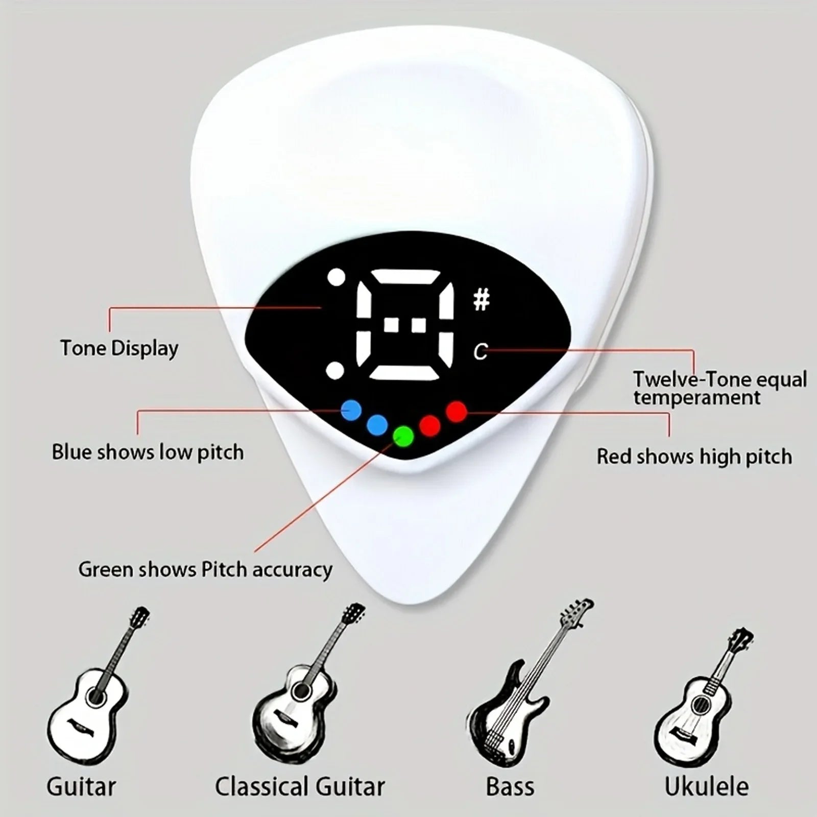 2-In-1 Guitar Pick & Tuner - Your Guitar Buddy