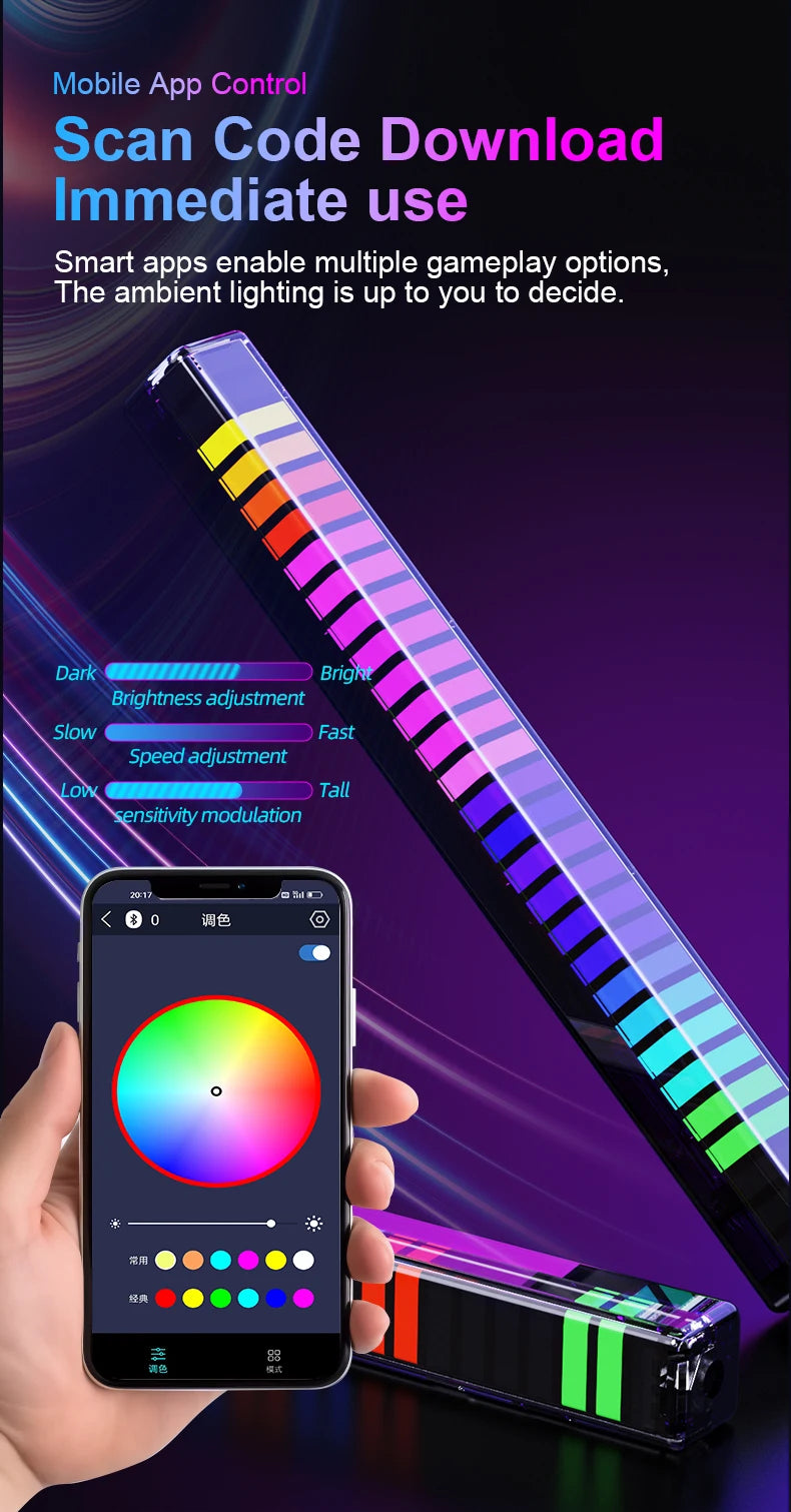 RGB Multicolour LED Lamp - Syncs with Music