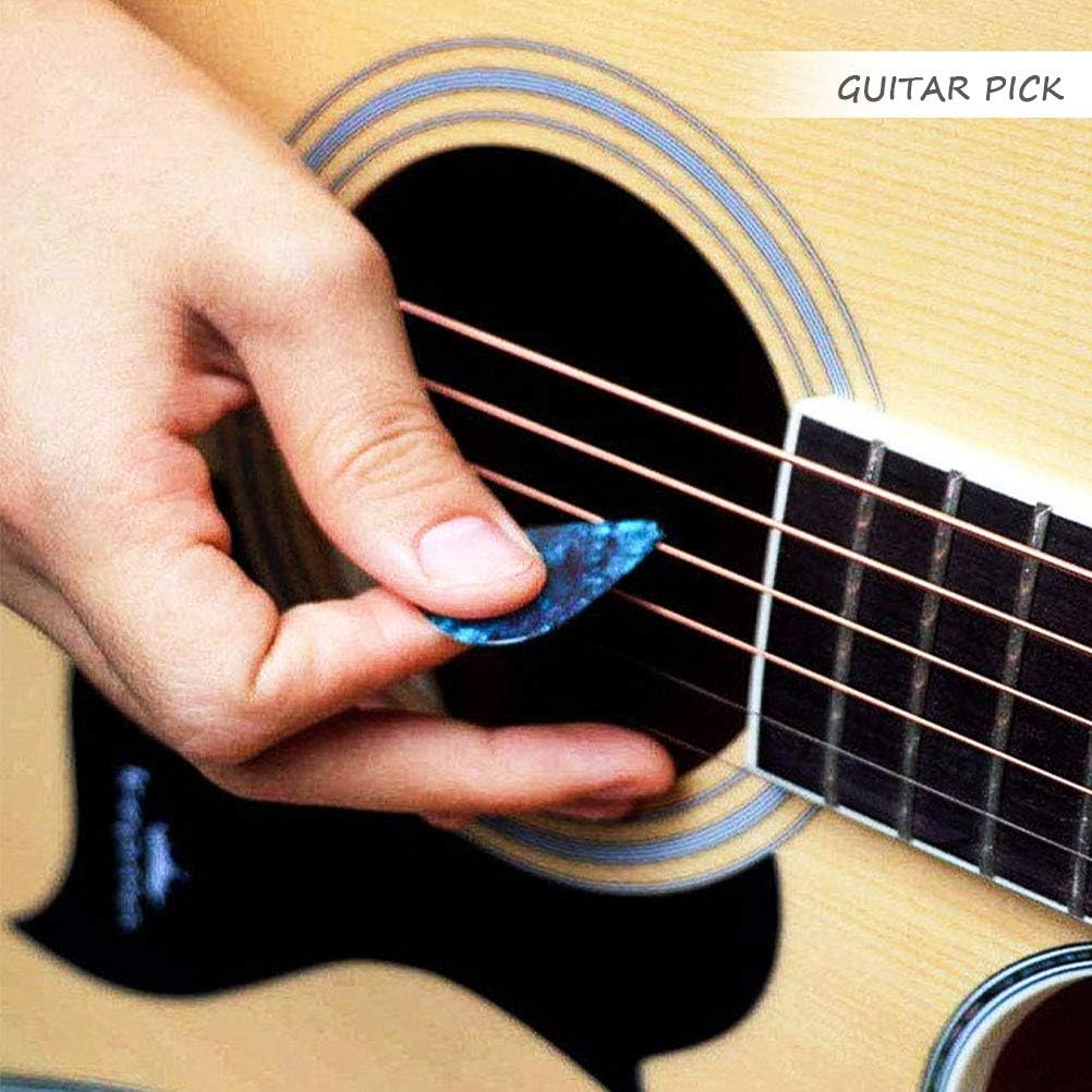 20-Pack Guitar Picks – Celluloid Plectrums for Acoustic, Electric, Bass Guitars (4 Thicknesses)
