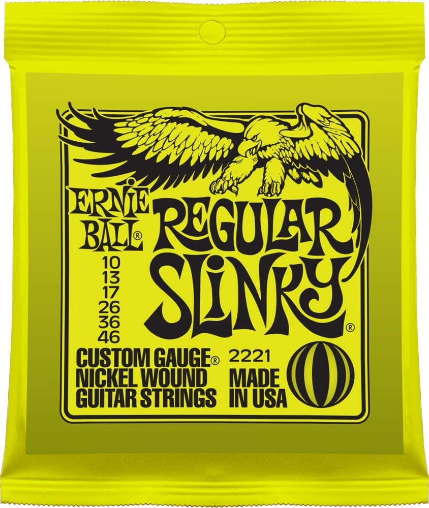 Ernie Ball Regular Slinky Electric Guitar Strings - inc 6 free picks