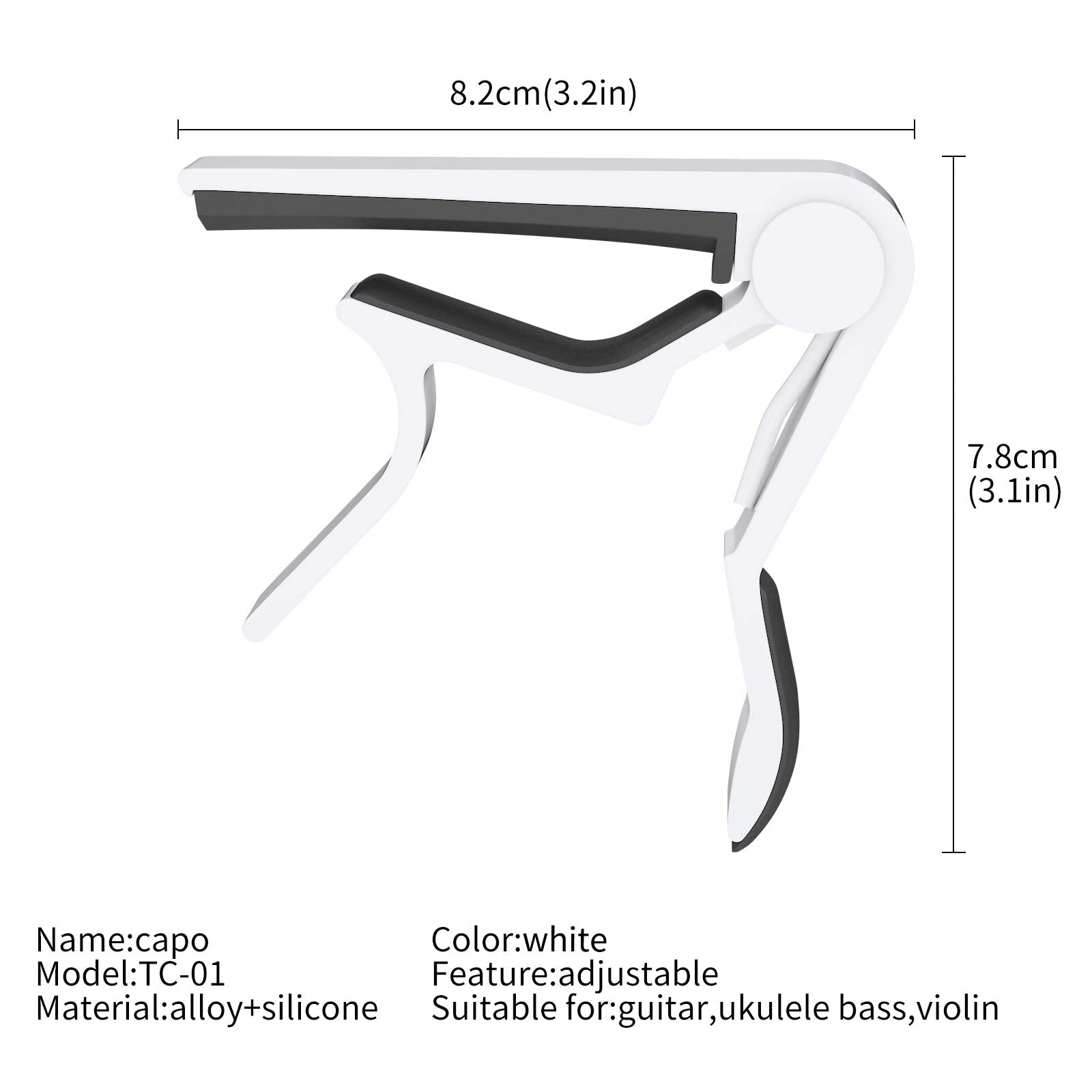 Capo for 6-String Acoustic & Electric Guitars, Classical Guitar & Ukulele
