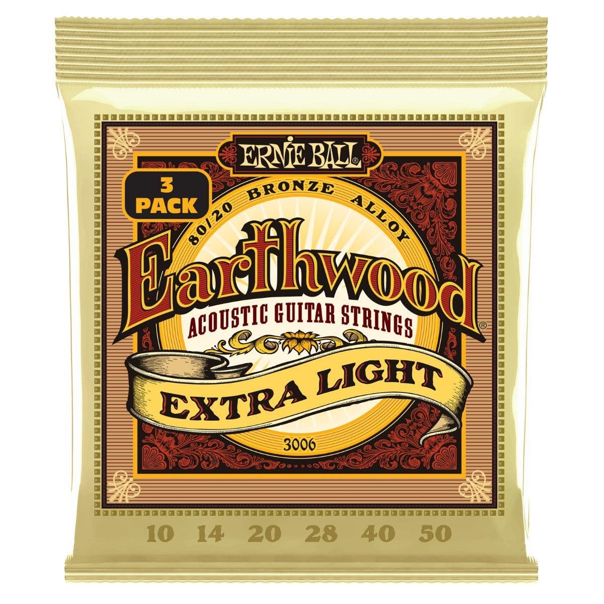 Ernie Ball Earthwood Light 80/20 Bronze Acoustic Guitar Strings