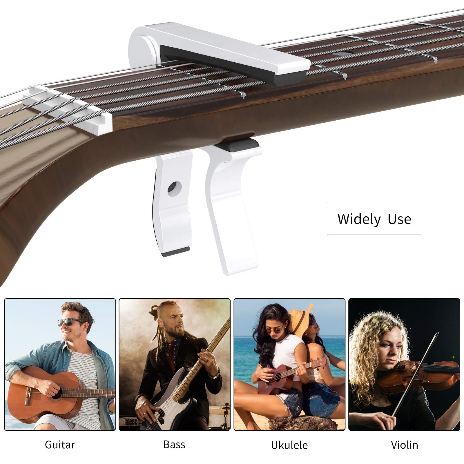 Capo for 6-String Acoustic & Electric Guitars, Classical Guitar & Ukulele