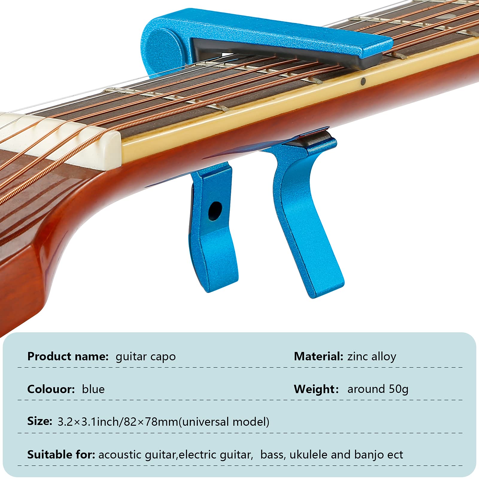 Capo for 6-String Acoustic & Electric Guitars, Classical Guitar & Ukulele