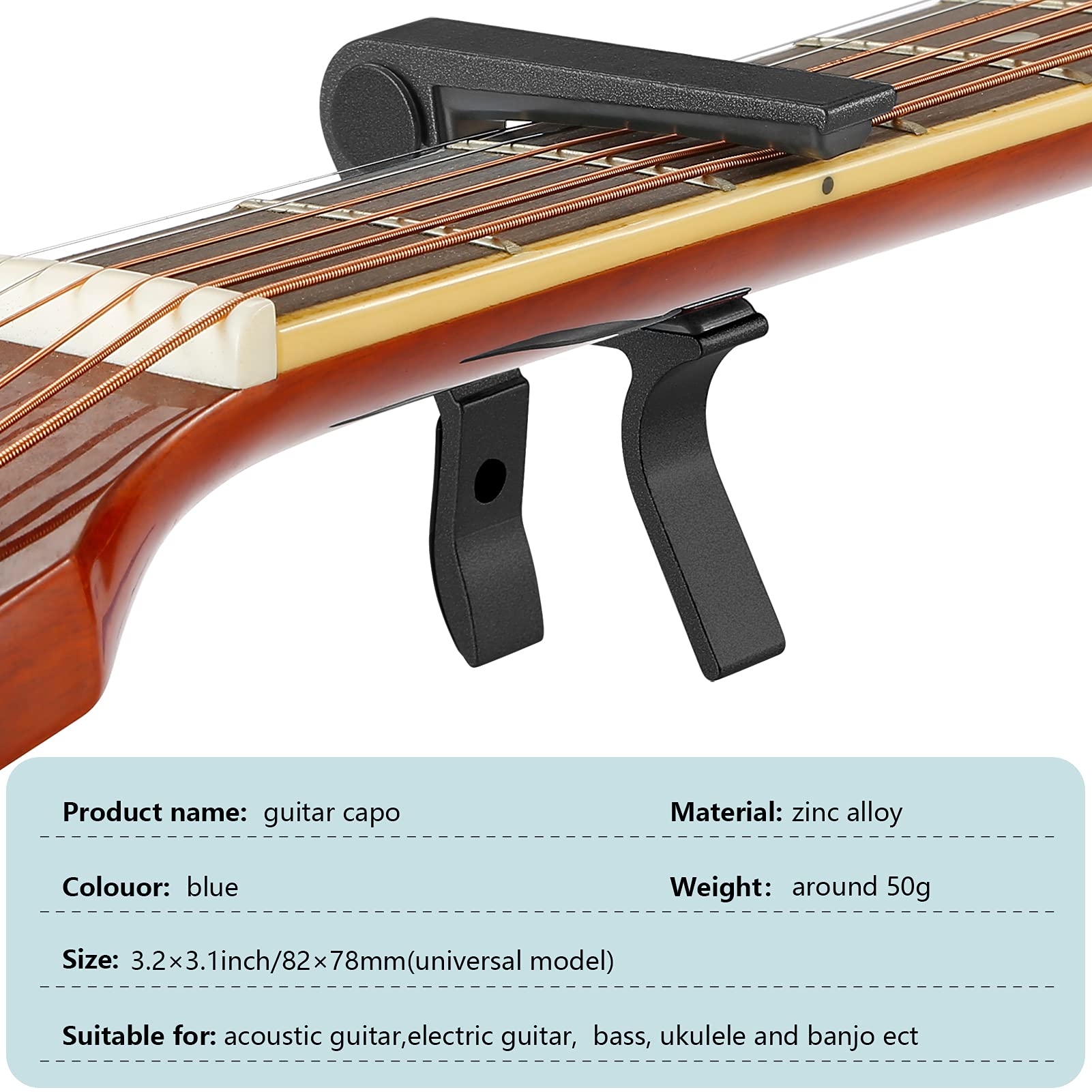 Capo for 6-String Acoustic & Electric Guitars, Classical Guitar & Ukulele