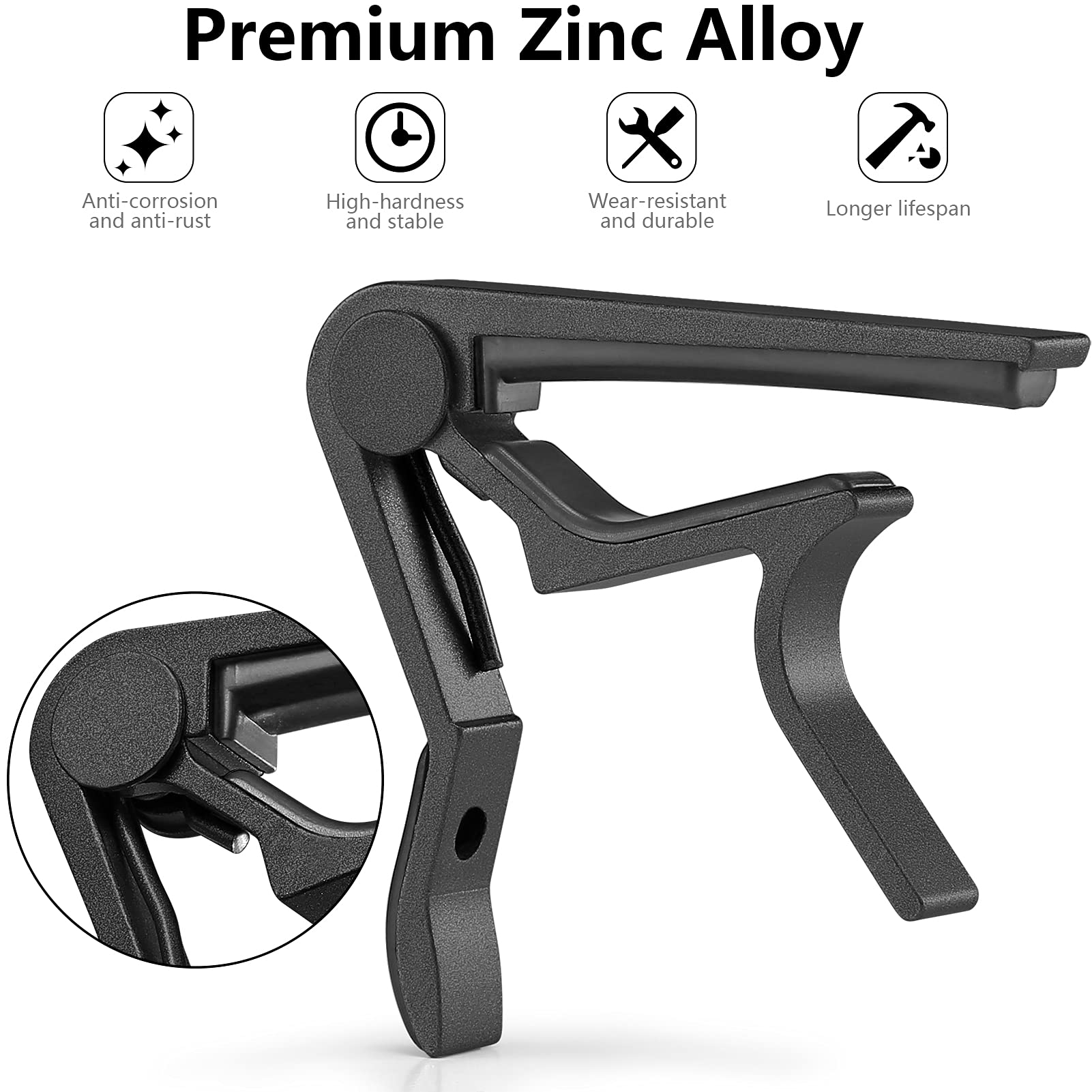 Capo for 6-String Acoustic & Electric Guitars, Classical Guitar & Ukulele