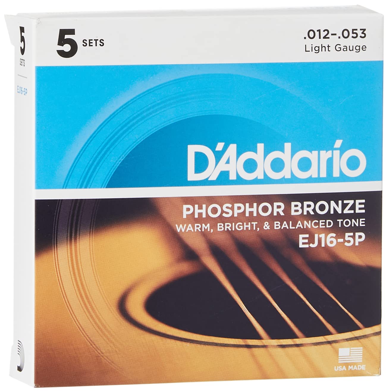 D'Addario Guitar Strings - Phosphor Bronze Acoustic Guitar Strings