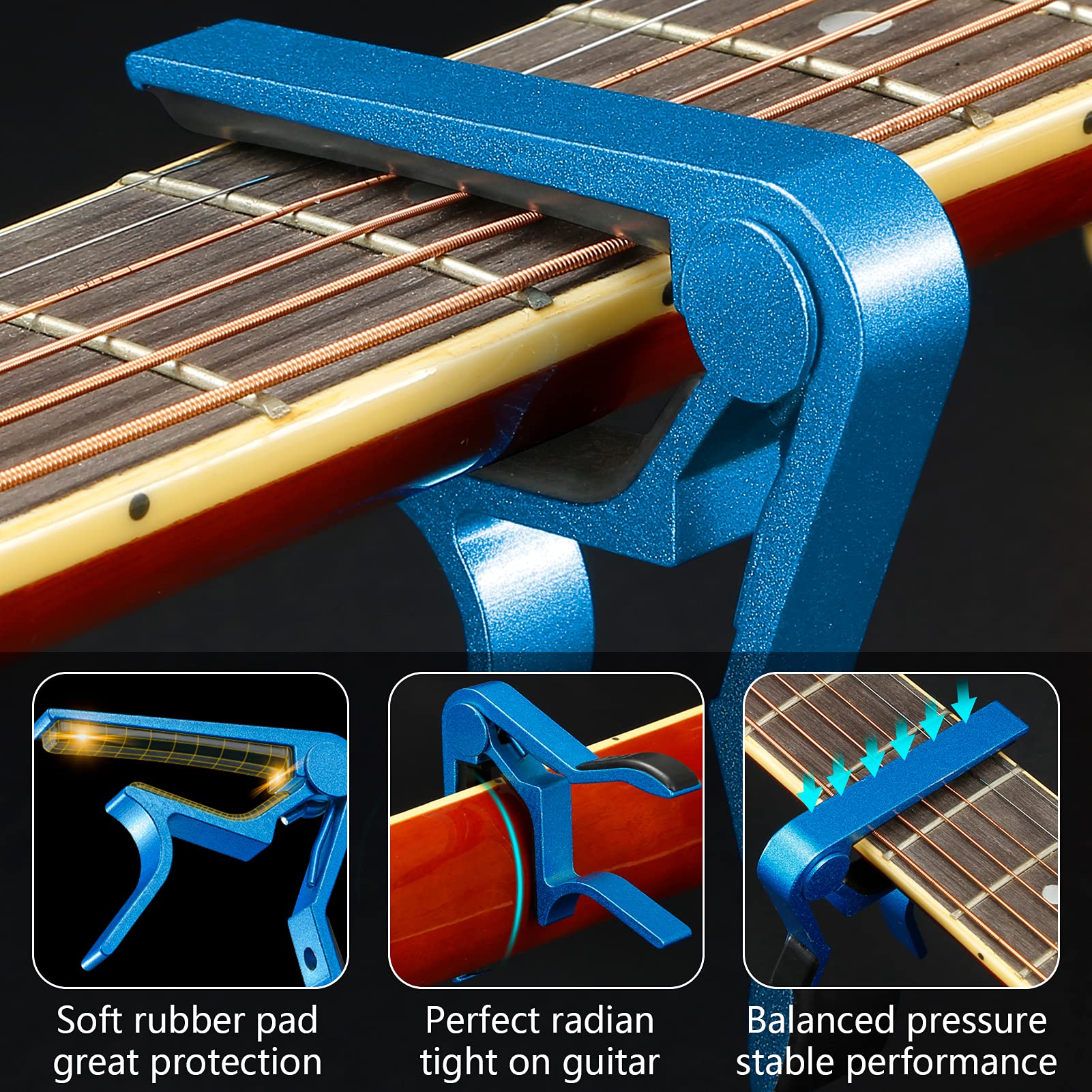 Capo for 6-String Acoustic & Electric Guitars, Classical Guitar & Ukulele