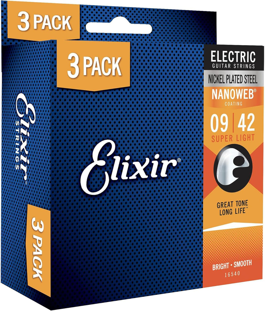Elixir Electric Guitar Strings with NANOWEB Coating