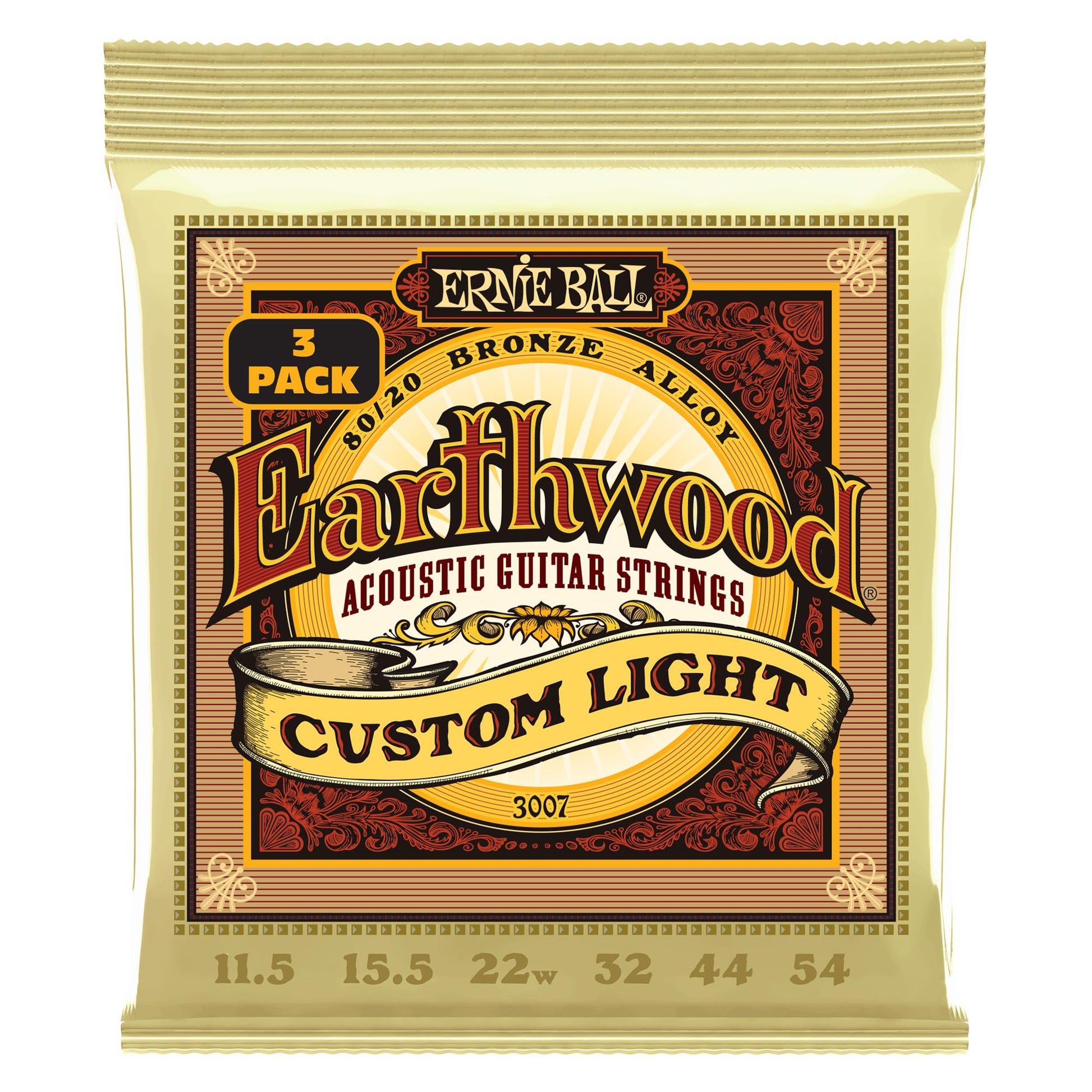 Ernie Ball Earthwood Light 80/20 Bronze Acoustic Guitar Strings