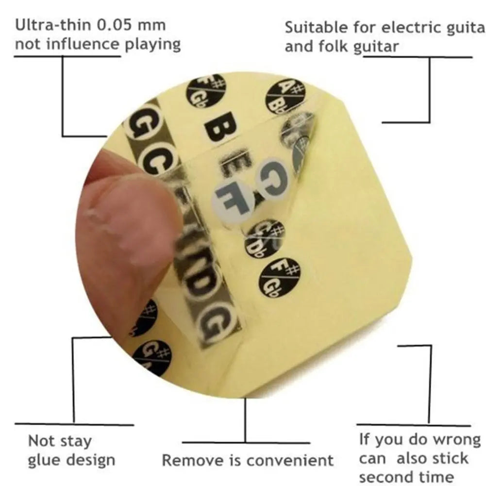 Guitar Fretboard Note Stickers - Your Guitar Buddy