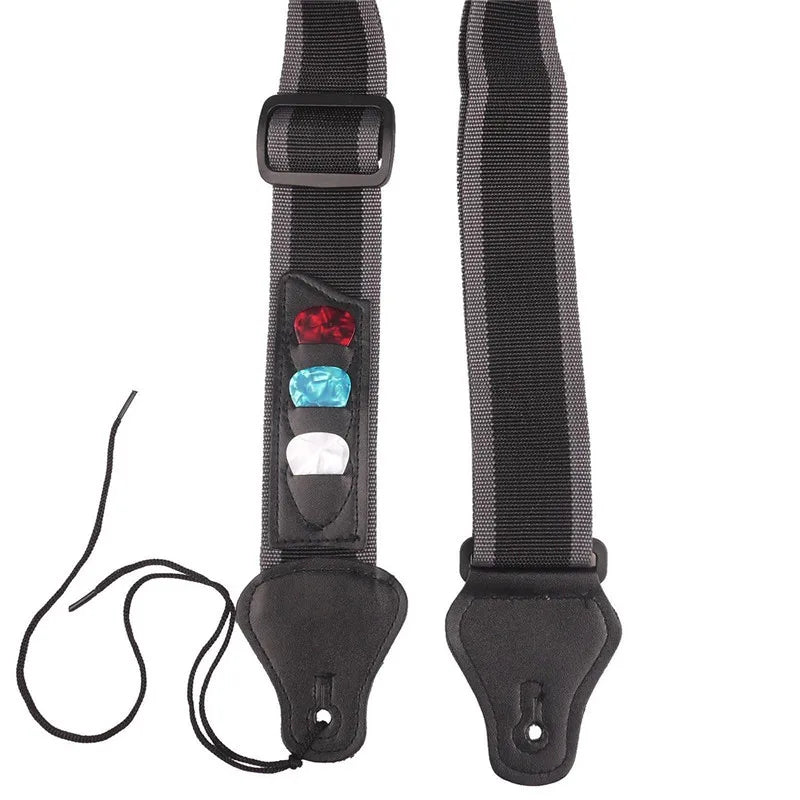 Adjustable Guitar Strap with Pick Holders - Your Guitar Buddy