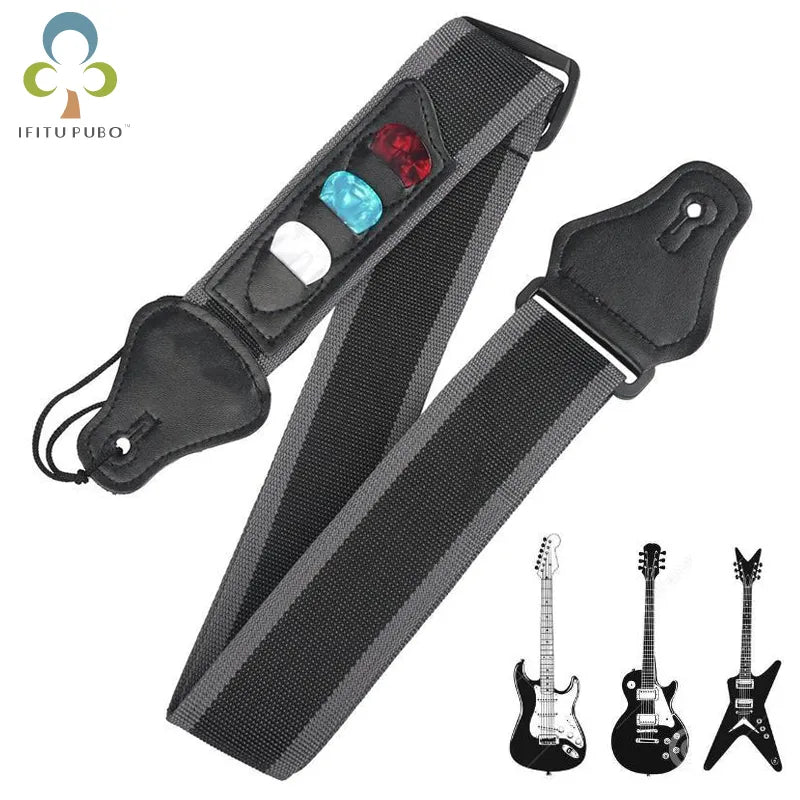 Adjustable Guitar Strap with Pick Holders - Your Guitar Buddy