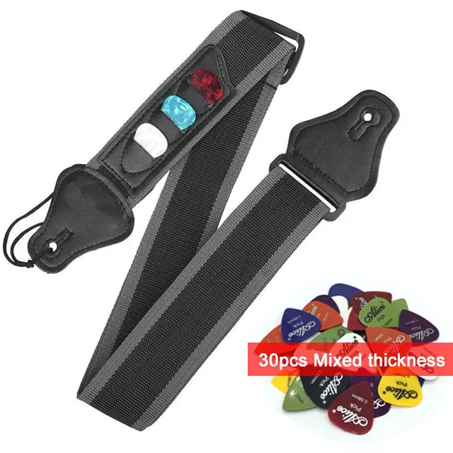 Adjustable Guitar Strap with Pick Holders - Your Guitar Buddy