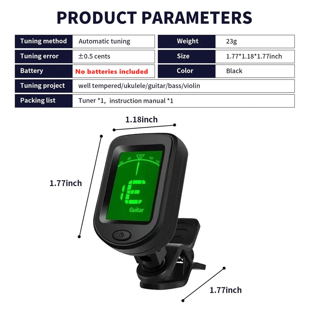 Clip-On Electronic Tuner - Your Guitar Buddy