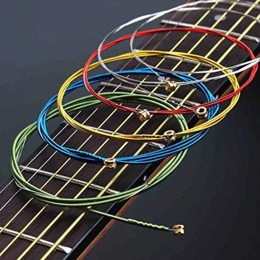6pcs Multi Color Acoustic Guitar Strings - Your Guitar Buddy
