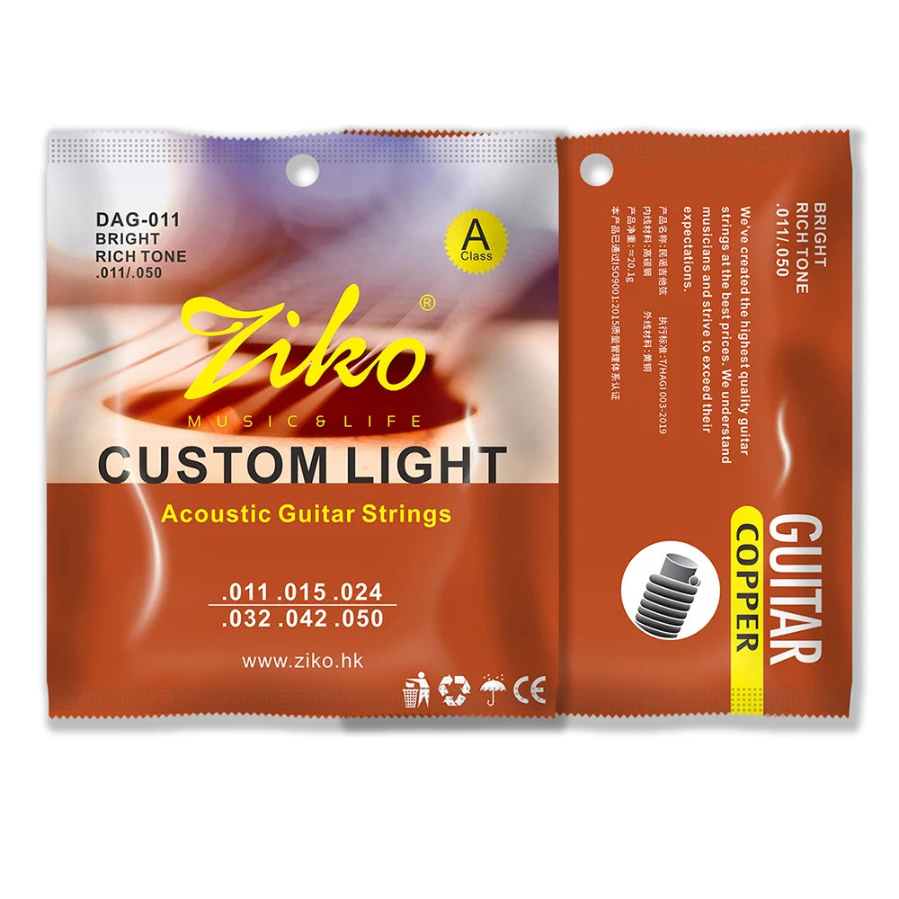 ZIKO Acoustic Guitar Strings Custom Light - Your Guitar Buddy