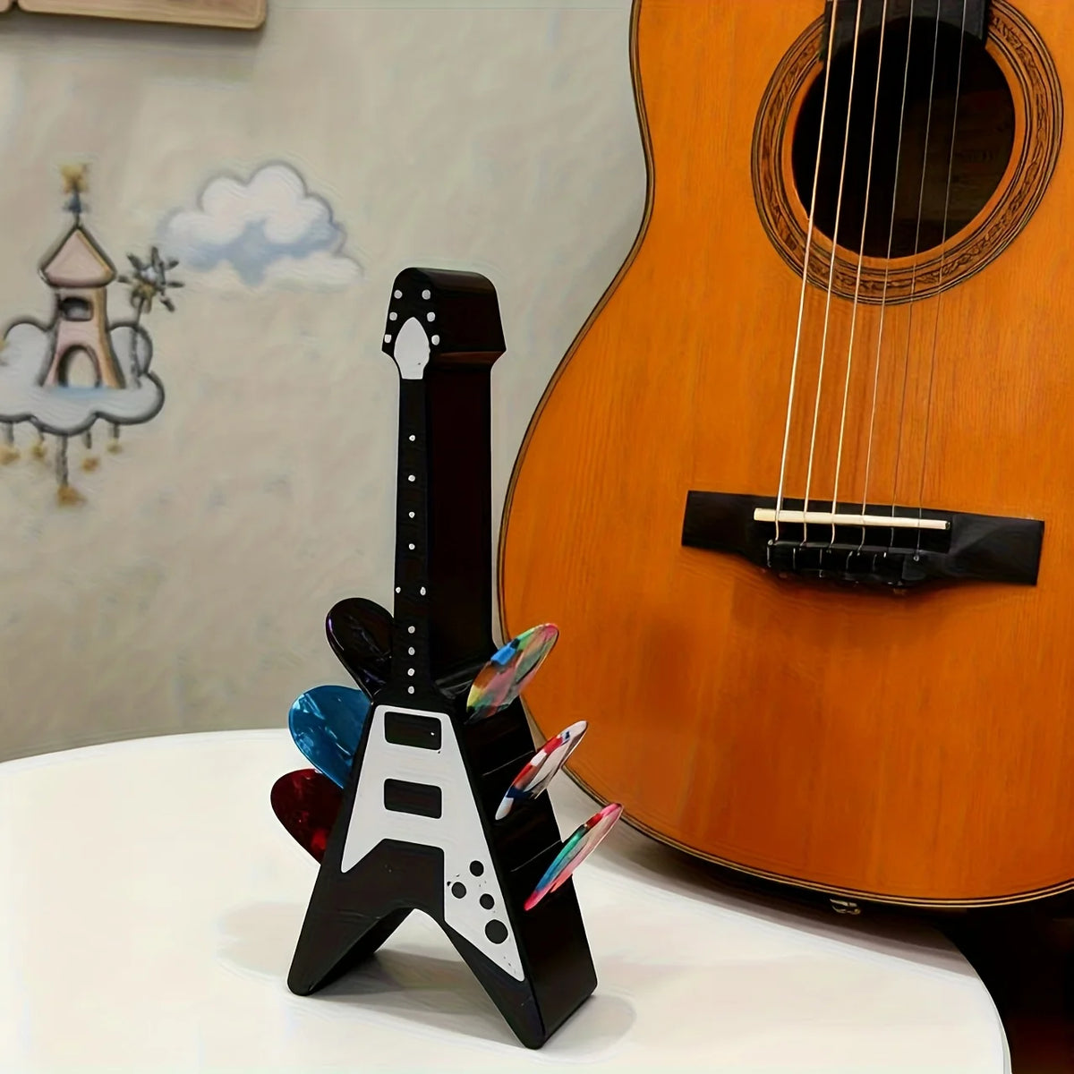 Guitar Shaped Pick Holder