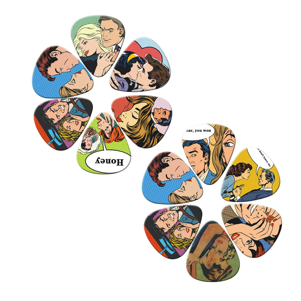 10Pcs Guitar Pick Set Cartoon Couples - Your Guitar Buddy