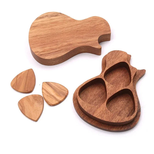 1pc Guitar Pick Wooden Storage Box - Your Guitar Buddy