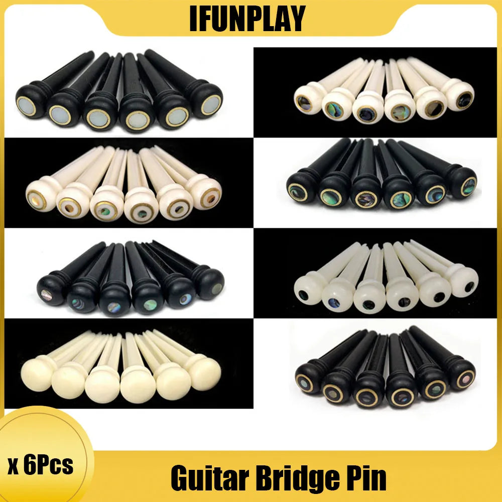 6pcs Real Bone Acoustic Guitar Bridge Pins - Your Guitar Buddy