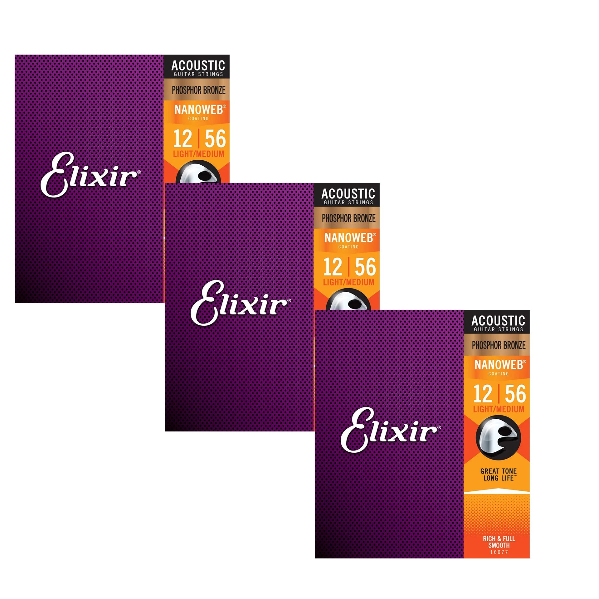 3 Sets Elixir Nanoweb Guitar Strings - Your Guitar Buddy