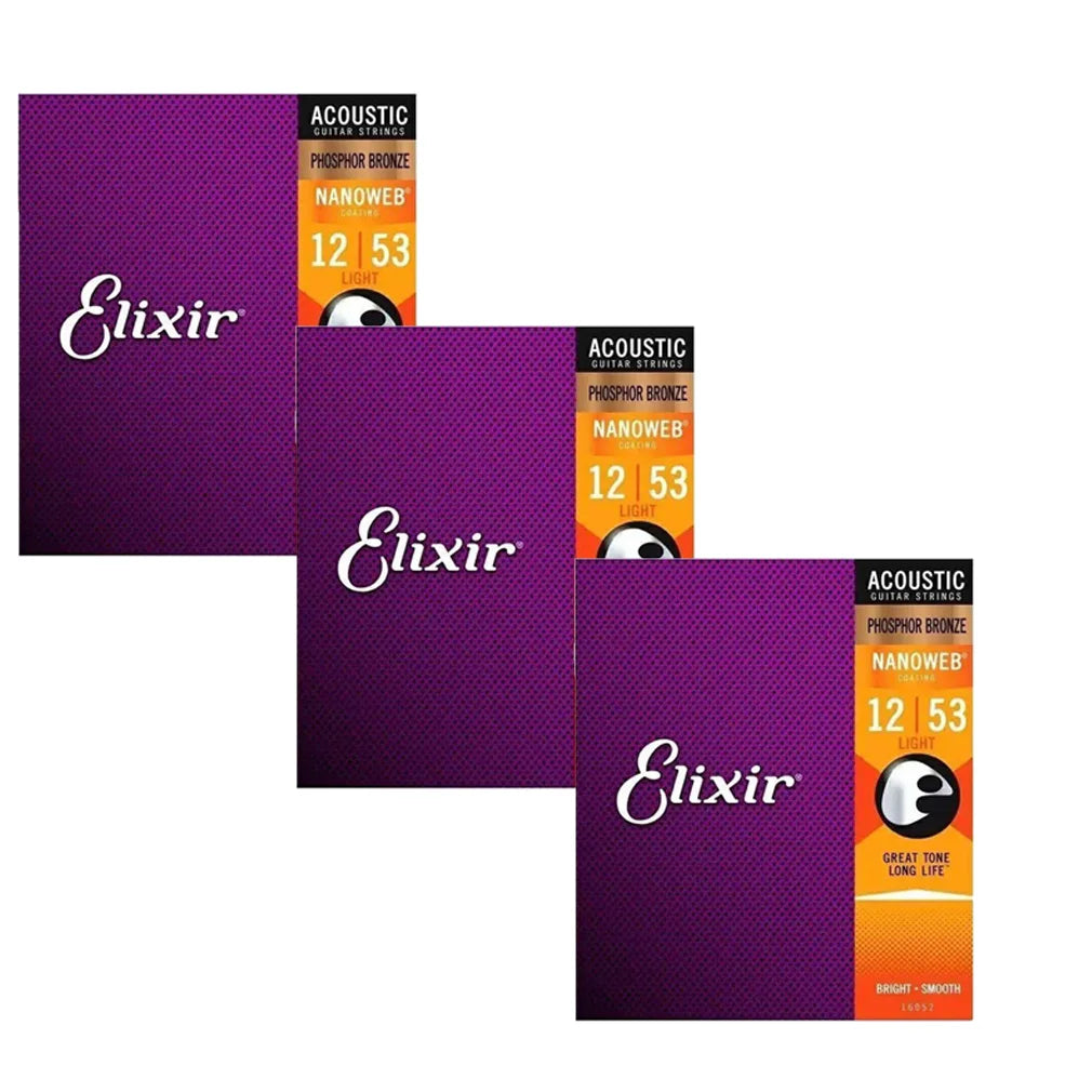 3 Sets Elixir Nanoweb Guitar Strings - Your Guitar Buddy