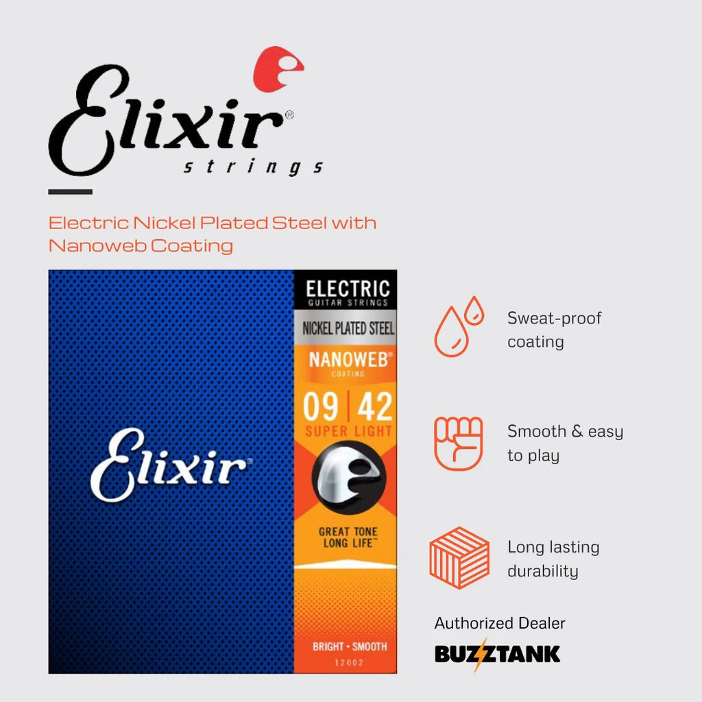 3 Sets Elixir Nanoweb Guitar Strings - Your Guitar Buddy