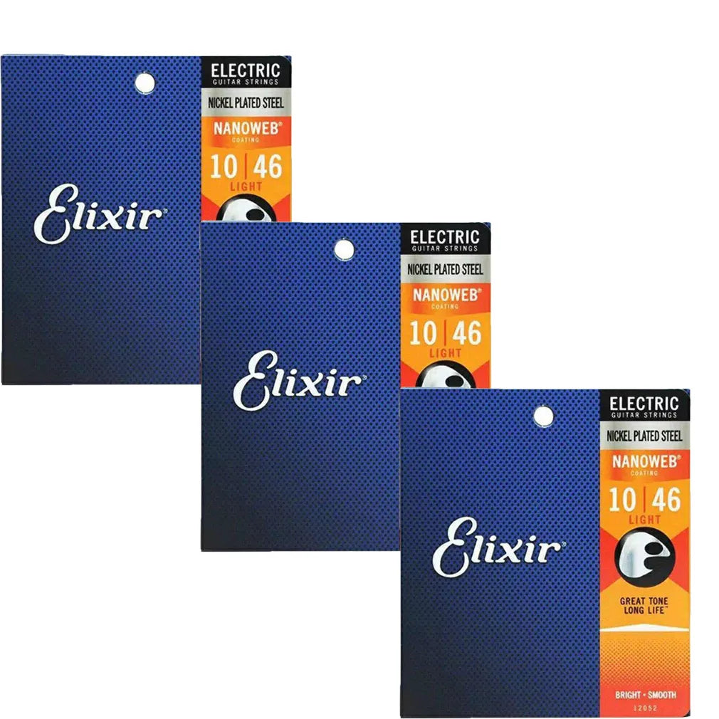 3 Sets Elixir Nanoweb Guitar Strings - Your Guitar Buddy