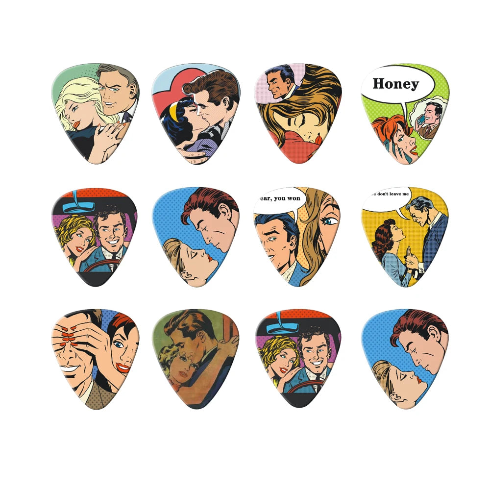 10Pcs Guitar Pick Set Cartoon Couples - Your Guitar Buddy
