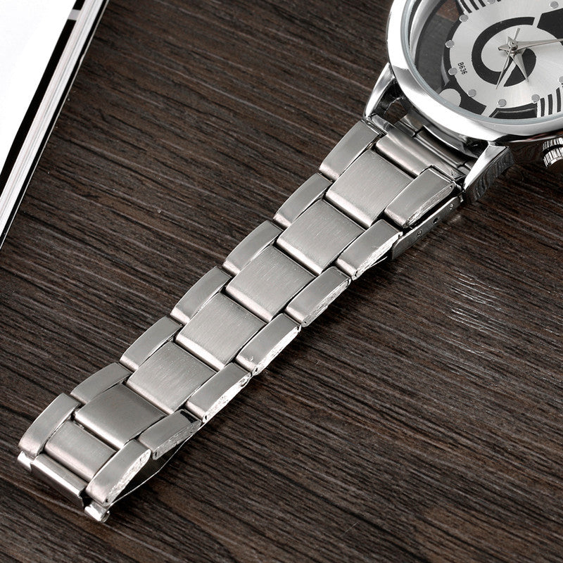 Silver Unisex Hollow Out Music Watch